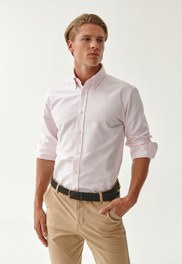 MEN'S COTTON SHIRT BELLEN CLASSIC MEN'S COTTON SHIRT BELLEN CLASSIC PINK 2