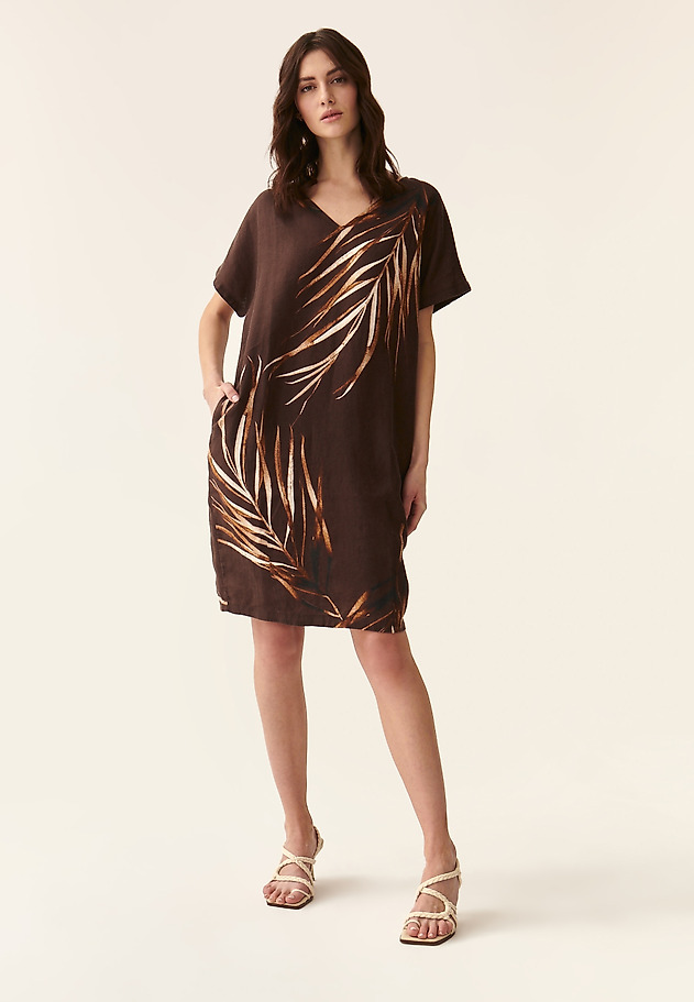 LADIES' LINEN DRESS OWERTI LADIES' LINEN DRESS OWERTI BRĄZOWY 2