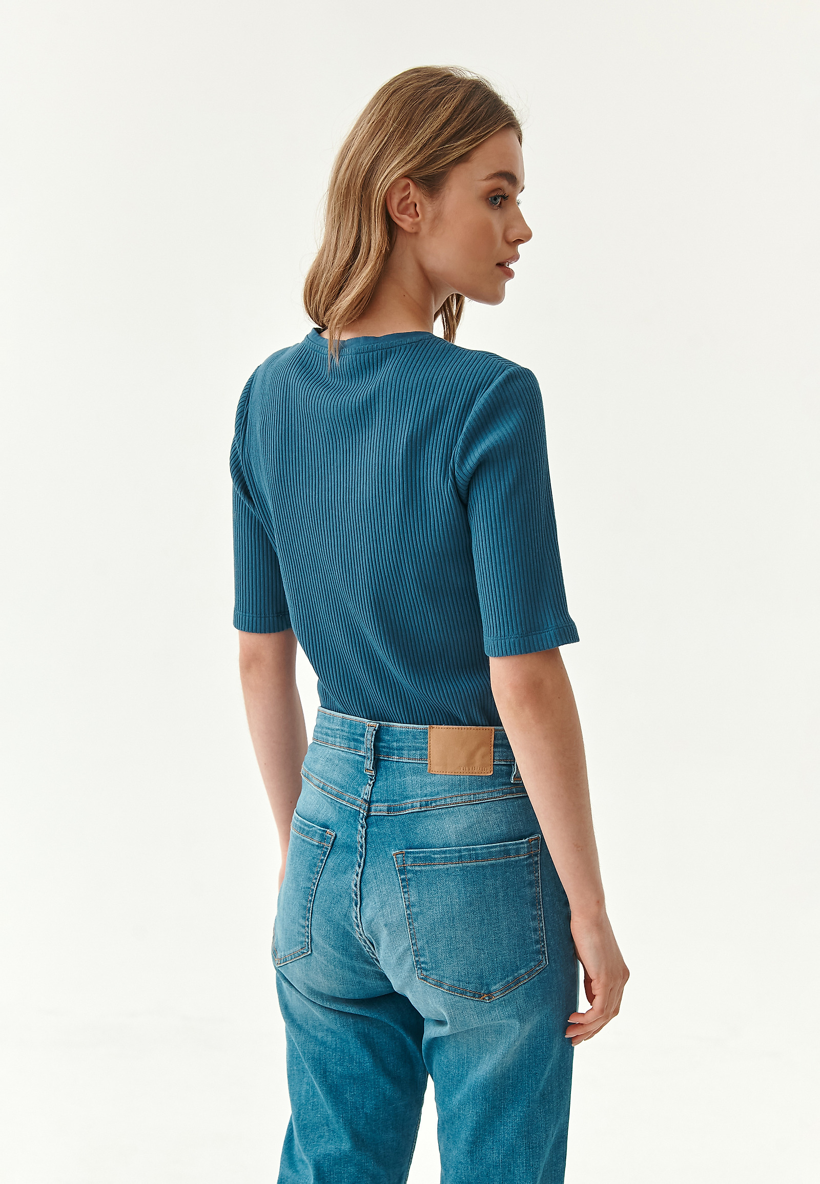 BLUZKA DAMSKA W PRĄŻEK BARI BLUZKA DAMSKA W PRĄŻEK BARI NIEBIESKI 80471