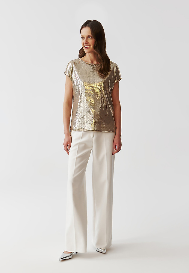 ŽENSKA BLUZA Z BLEŠČEČIMI BLEŠČICAMI - CEKINA ŽENSKA BLUZA Z BLEŠČEČIMI BLEŠČICAMI - CEKINA BEŽ 2