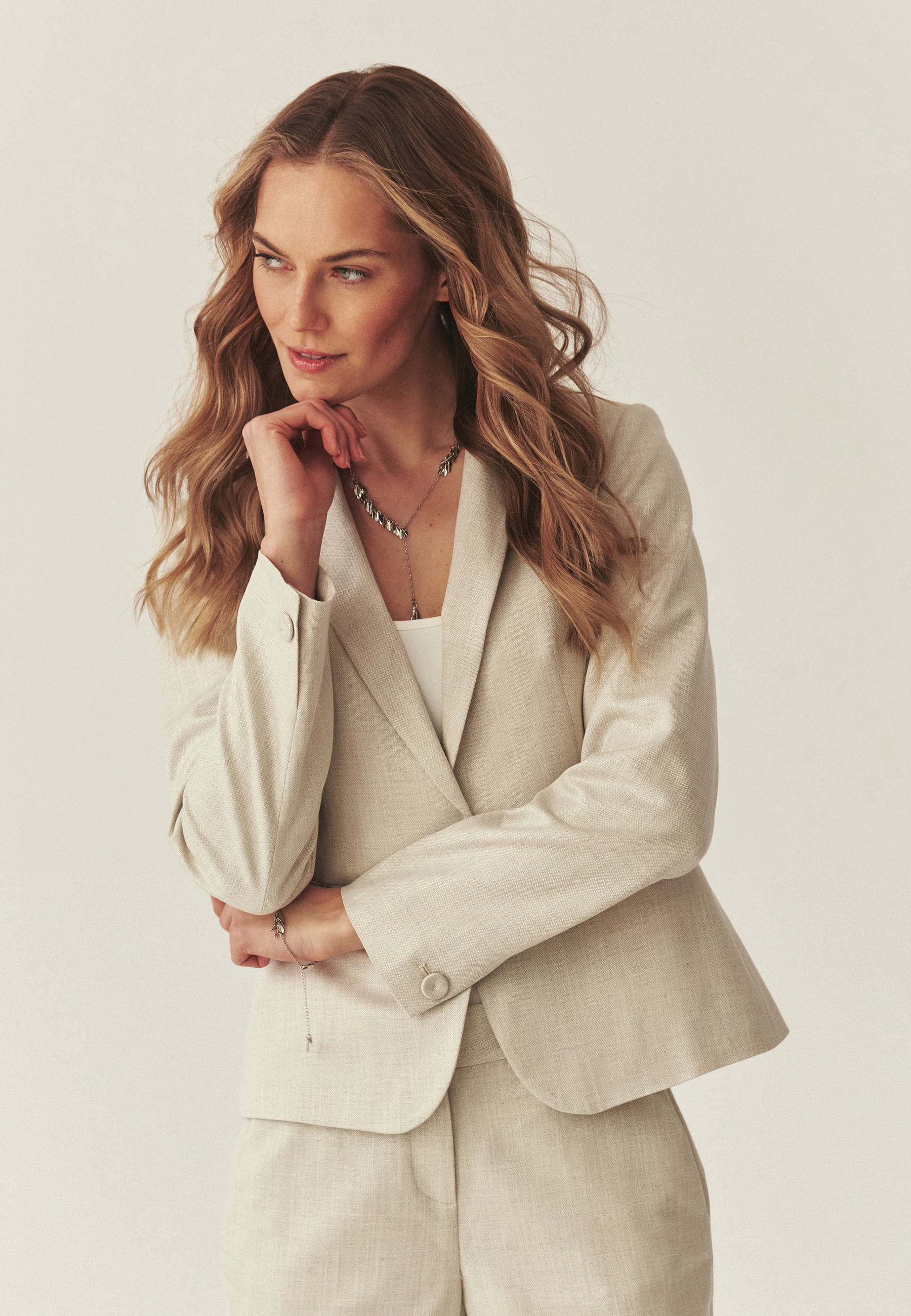 WOVEN JACKET WITH SHINY FINISH - LAMIANORE BEIGE 2