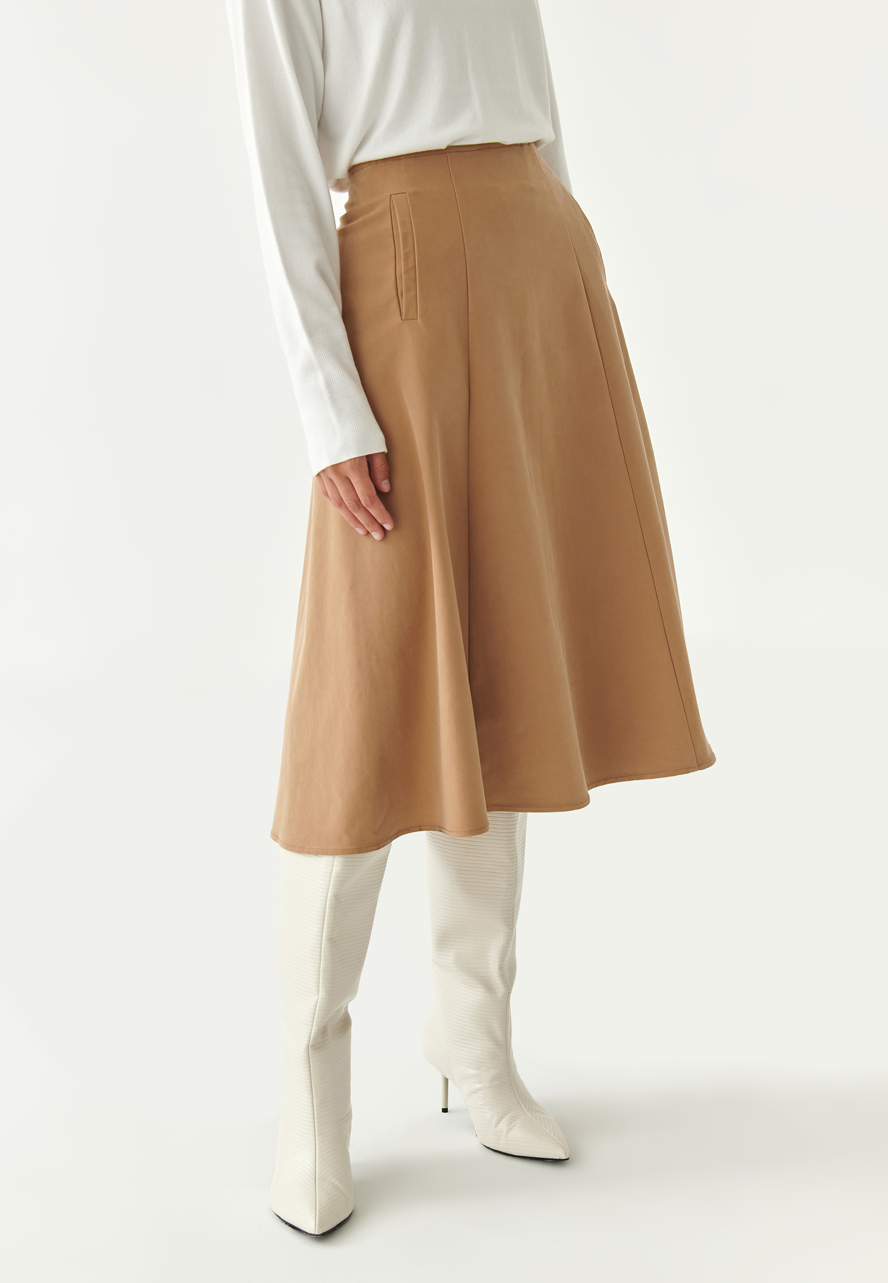 PANELOWA SPÓDNICA DAMSKA WEGA BEŻOWY 2