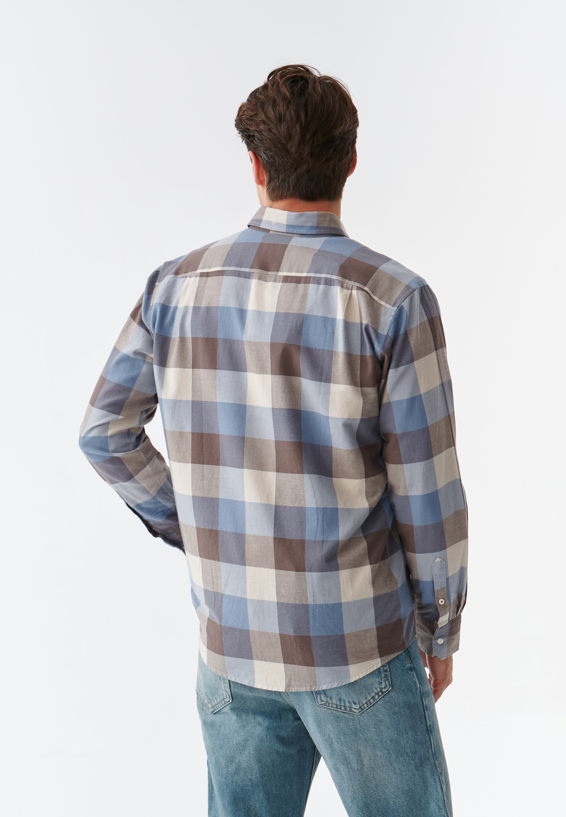 BAWEŁNIANA KOSZULA MĘSKA W KRATĘ Z DŁUGIM RĘKAWEM FRANK CLASSIC MULTIKOLOR 2