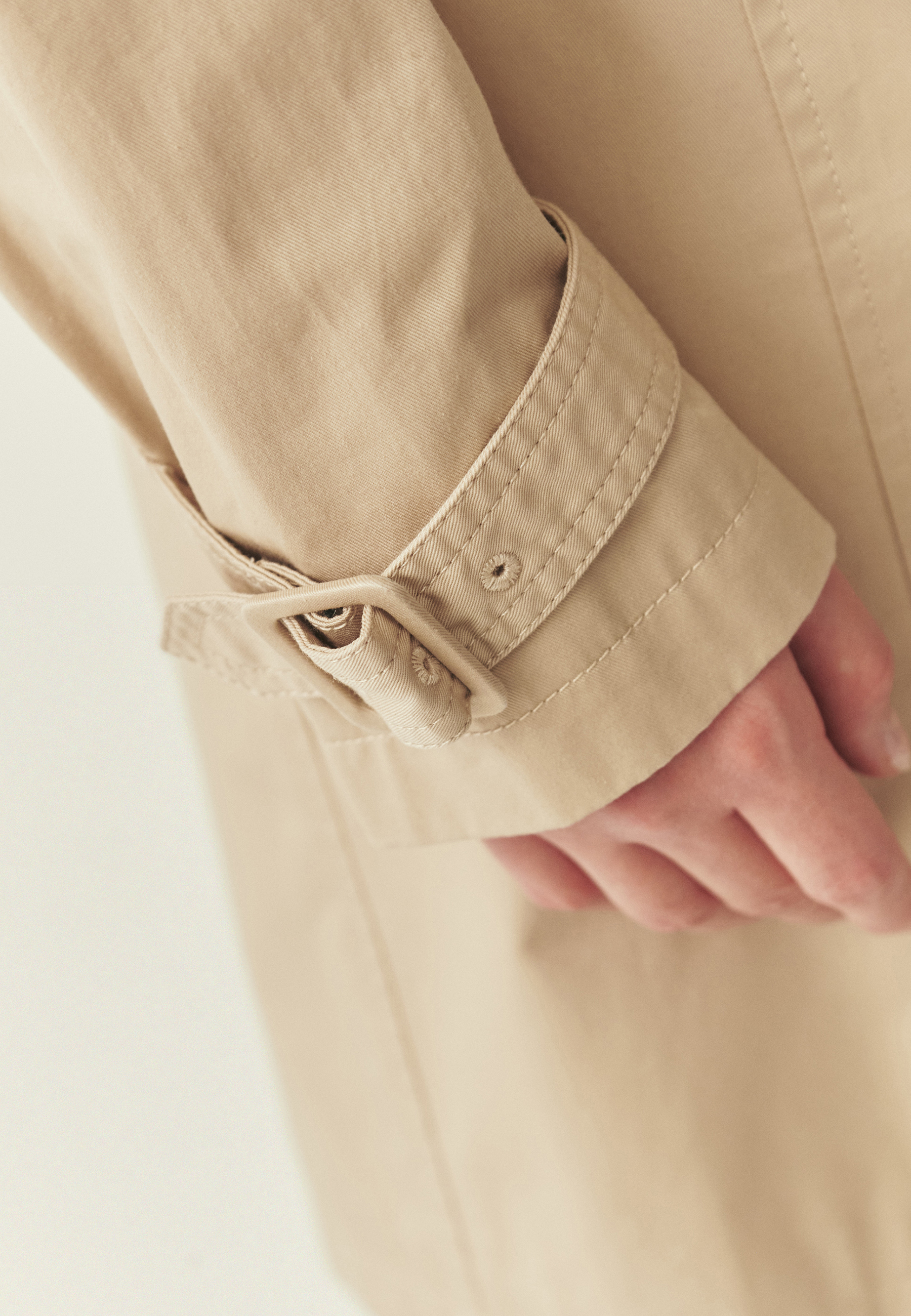 BAWEŁNIANY TRENCZ - MEGANA BEŻOWY 2