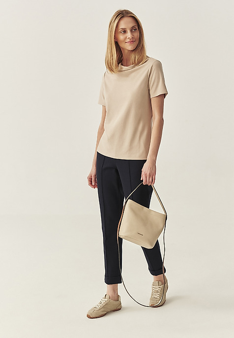 CUFFED KNIT CIGARETTE PANTS - LILO NAVY BLUE 2