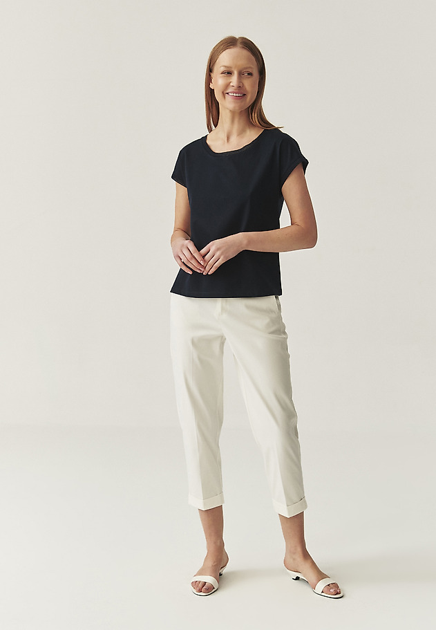 COTTON CUFFED TROUSERS - SEREMI COTTON CUFFED TROUSERS - SEREMI ECRU 1
