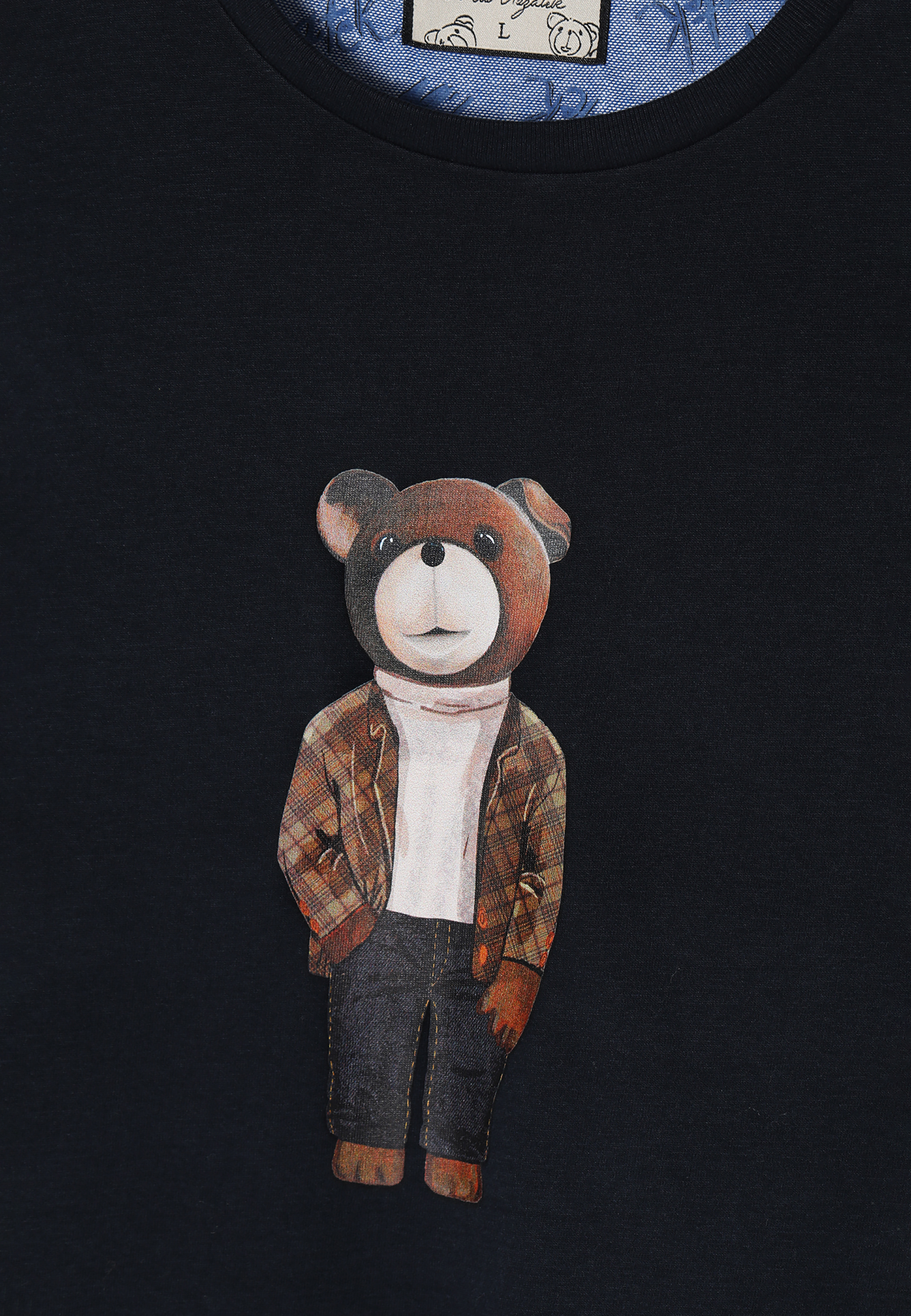 PÁNSKÉ TRIČKO S VÝŠIVKOU MEDVÍDKA UŠÁČKA MIKIN