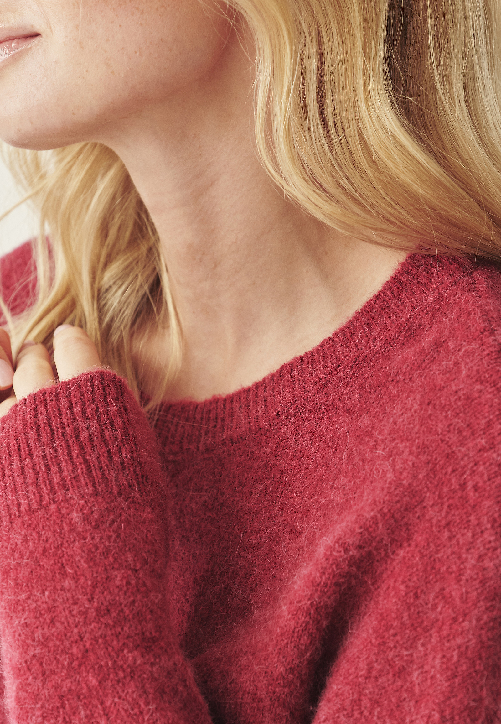 PULOVER DIN LÂNĂ ŞI ALPACA - NELL PULOVER DIN LÂNĂ ŞI ALPACA - NELL ROȘU 117492