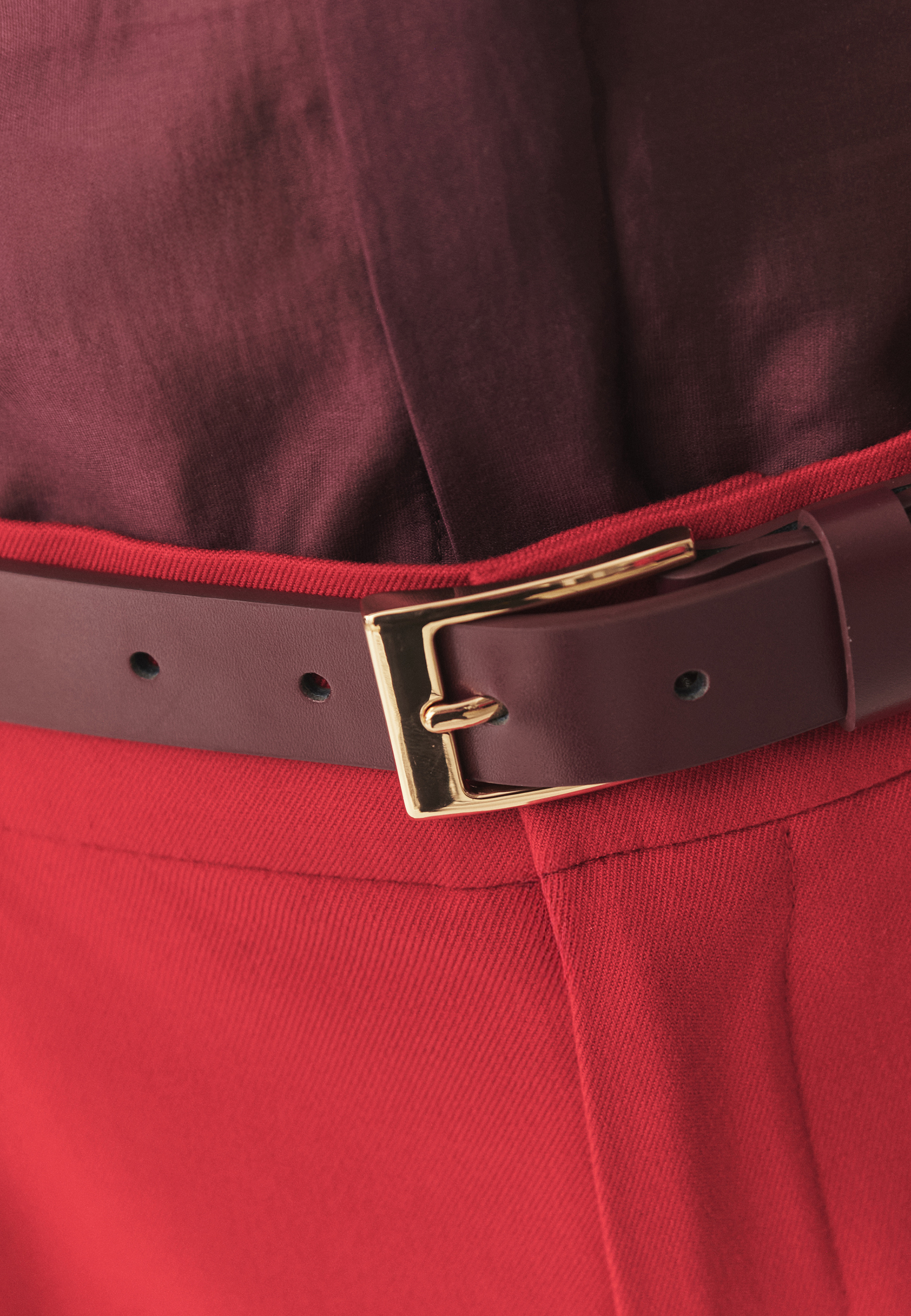 SKÓRZANY PASEK DAMSKI - KARN CZERWONY 2