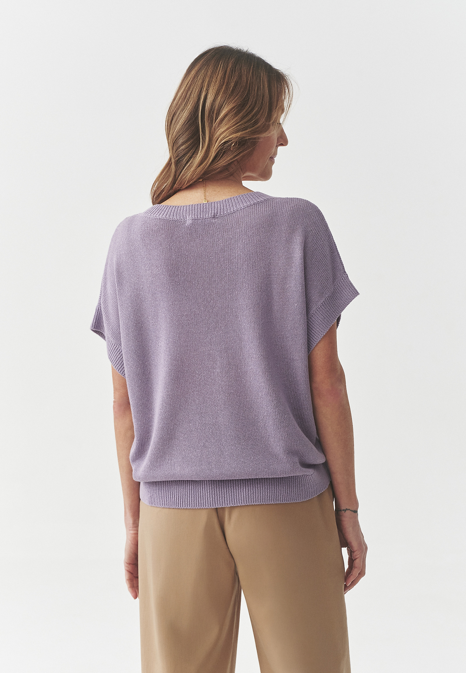 LOOSE JUMPER WITH LYOCELL AND LINEN — LIMI LOOSE JUMPER WITH LYOCELL AND LINEN — LIMI PURPLE 105701