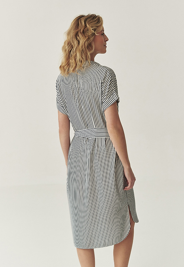 STRIPED VISCOSE DRESS - IKALA STRIPED VISCOSE DRESS - IKALA GRANATOWY 3