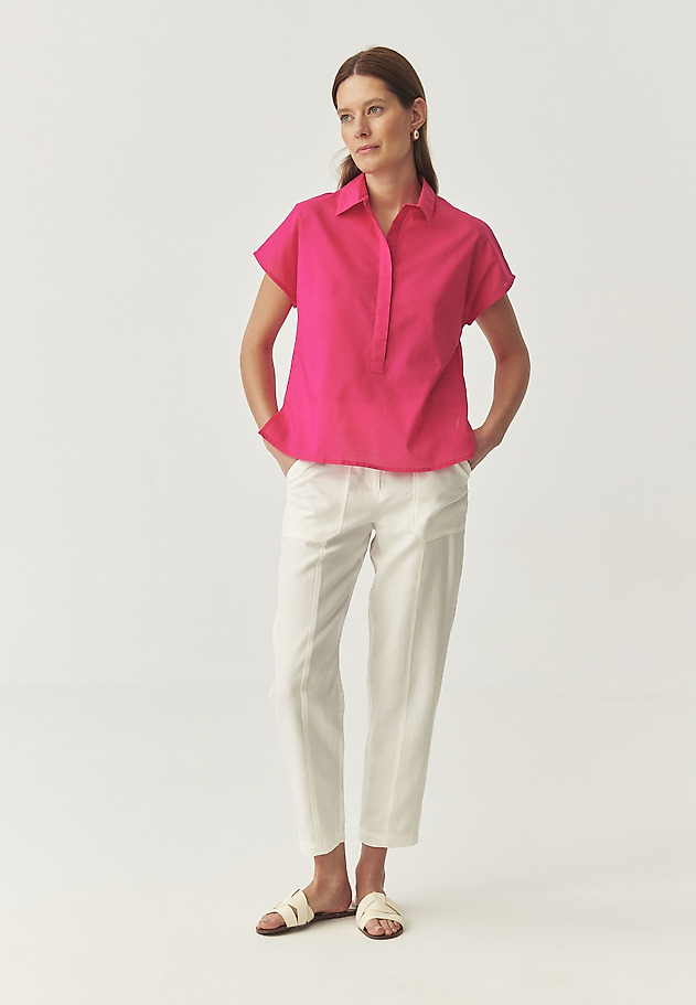COTTON BLOUSE WITH COLLAR - LENTILA COTTON BLOUSE WITH COLLAR - LENTILA RÓŻOWY 4