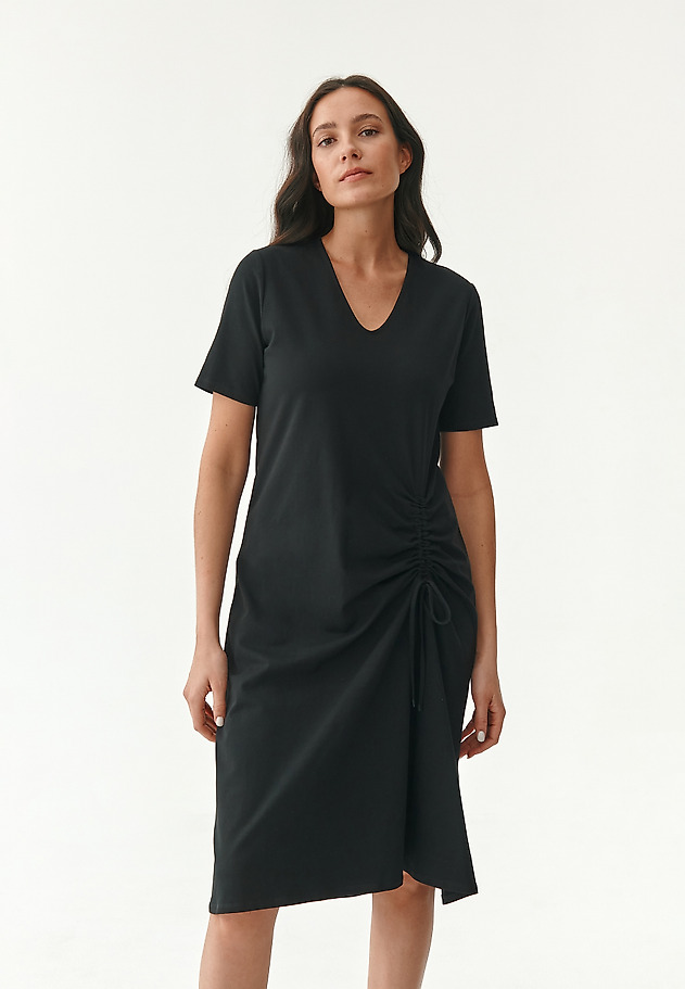 LADIES' DRAPED DRESS RIRI LADIES' DRAPED DRESS RIRI CZARNY 3