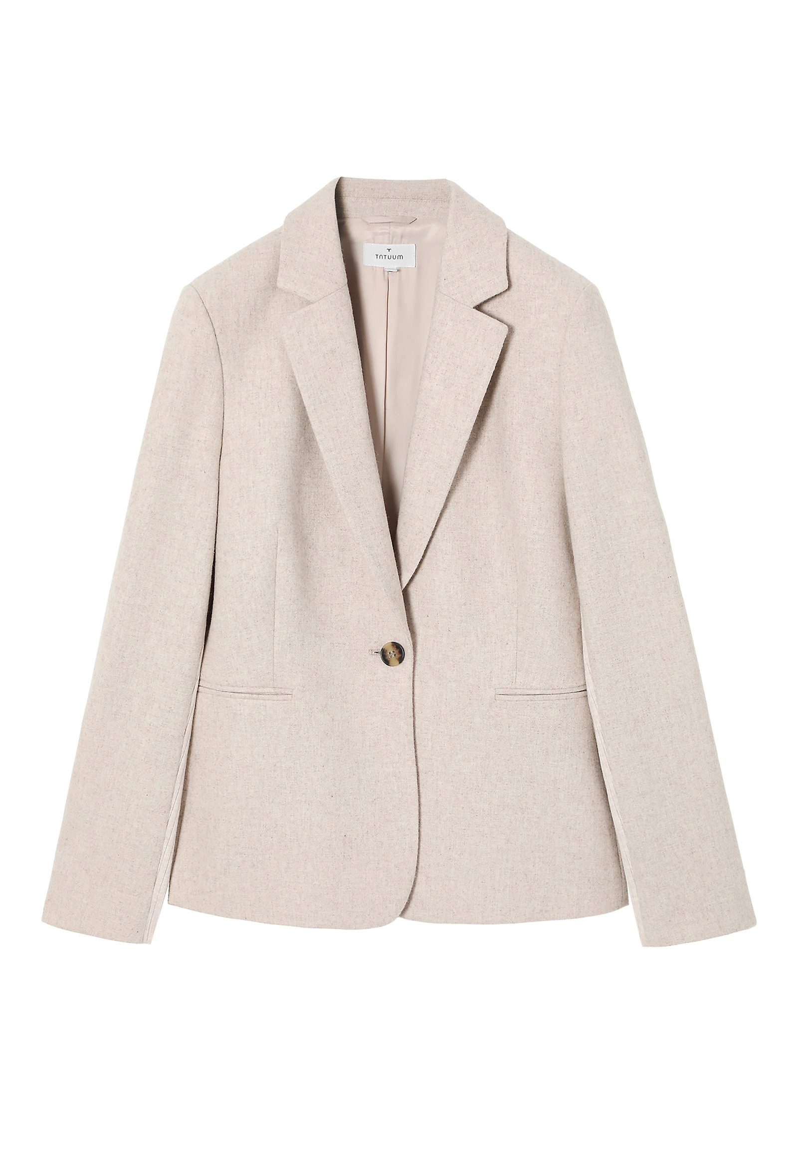 LADIES' FABRIC MELANGE JACKET - SUZIKA LADIES' FABRIC MELANGE JACKET - SUZIKA BEIGE 100837