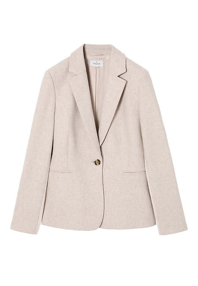LADIES' FABRIC MELANGE JACKET - SUZIKA LADIES' FABRIC MELANGE JACKET - SUZIKA BEŻOWY 7