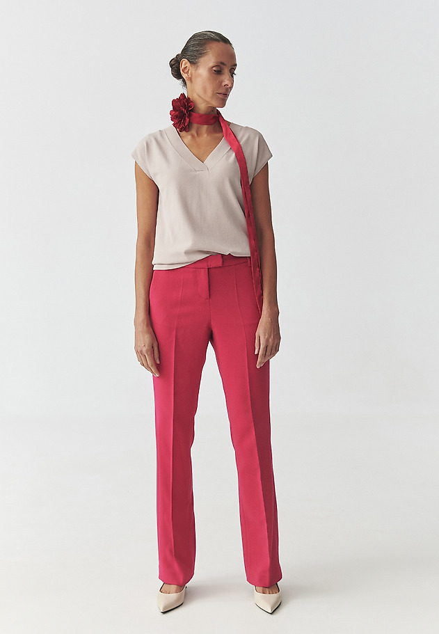 FUCHSIA SUIT TROUSERS - LAURANIA 2 FUCHSIA SUIT TROUSERS - LAURANIA 2 CZERWONY 2
