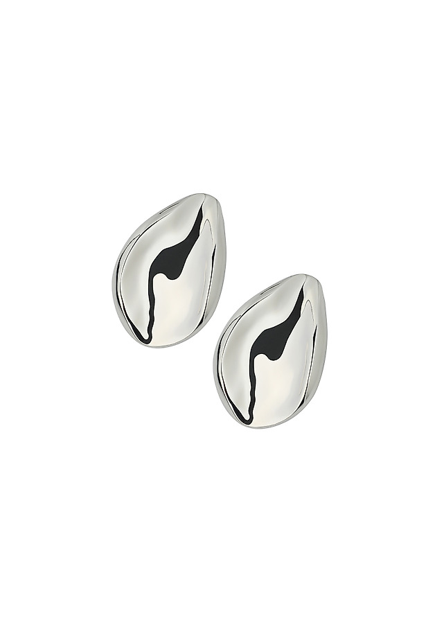 ELEGANT EARRINGS WITH AN ORGANIC SHAPE - MELODI ELEGANT EARRINGS WITH AN ORGANIC SHAPE - MELODI SILVER 2