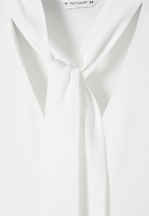 HÖLGYEK TEXTIL BLÚZ DÍSZÍTŐ KÖTÉNNYEL - CRAVA EKRÜ 2