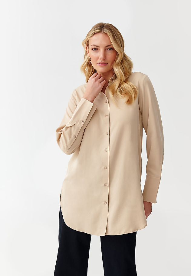 LONG LADIES’ SHIRT - MALIBU 5 LONG LADIES’ SHIRT - MALIBU 5 BEŻOWY 3