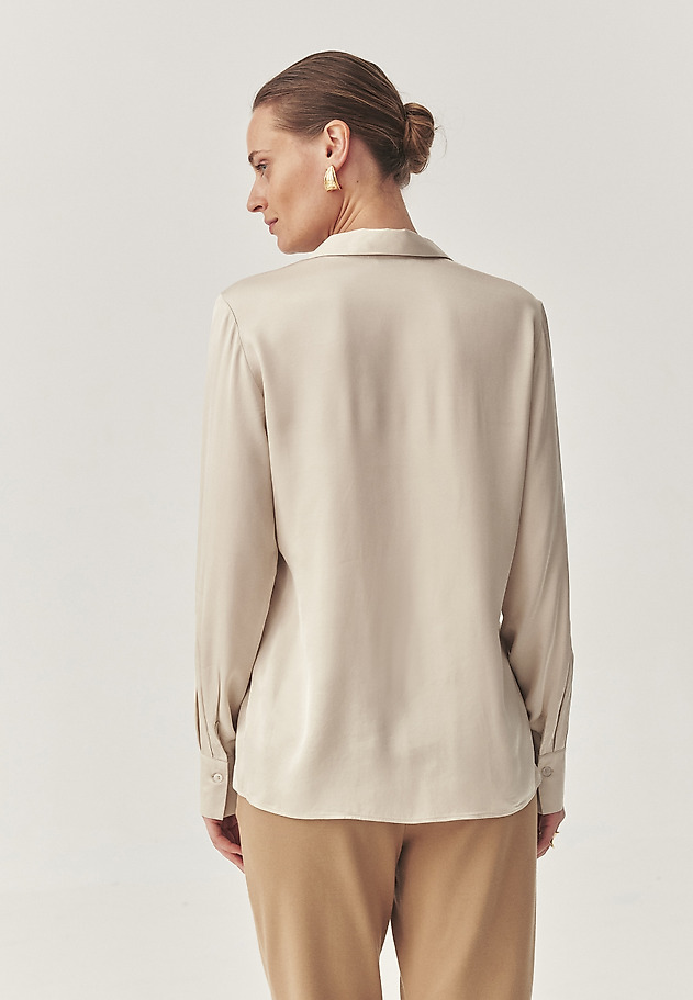 SATIN VISCOSE SHIRT - NIKA 1 SATIN VISCOSE SHIRT - NIKA 1 BEIGE 3