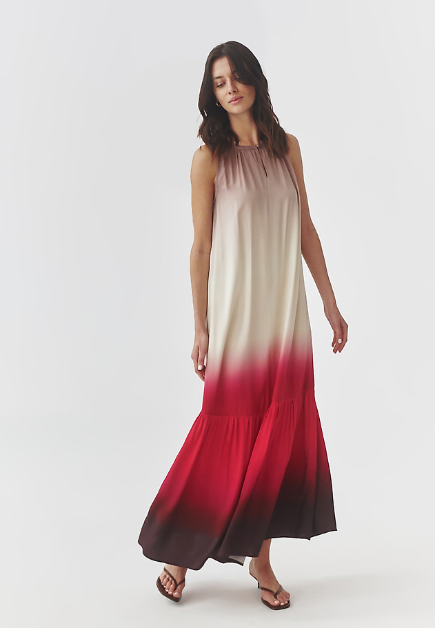 ROCHIE LUNGĂ, DIN ȚESĂTURĂ DIN VISCOZĂ ÎN DEGRADE - OROKONO ROCHIE LUNGĂ, DIN ȚESĂTURĂ DIN VISCOZĂ ÎN DEGRADE - OROKONO MULTICOLOR 4