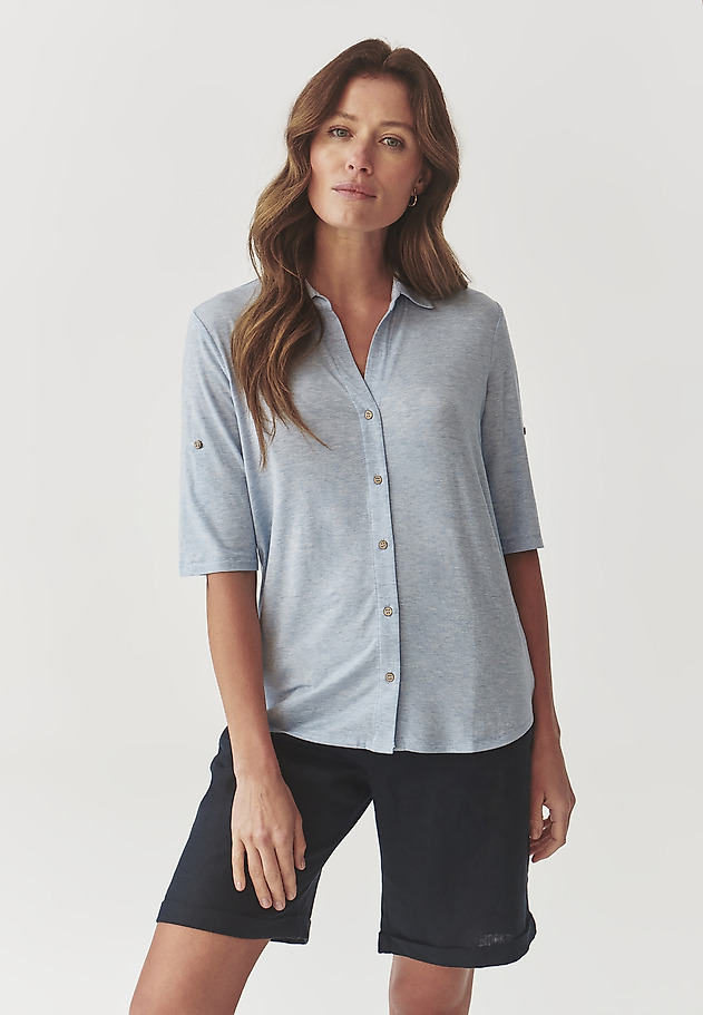 LADIES’ SHIRT WITH ROLLED-UP SLEEVES - TETI 1 LADIES’ SHIRT WITH ROLLED-UP SLEEVES - TETI 1 NIEBIESKI 3
