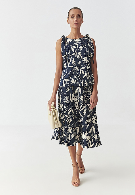 SATIN SKIRT WITH FLORAL PATTERN — SATINI 2 MULTICOLOR 2