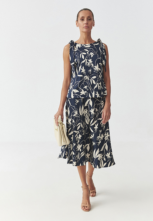 SATIN SKIRT WITH FLORAL PATTERN — SATINI 2 SATIN SKIRT WITH FLORAL PATTERN — SATINI 2 MULTIKOLOR 1