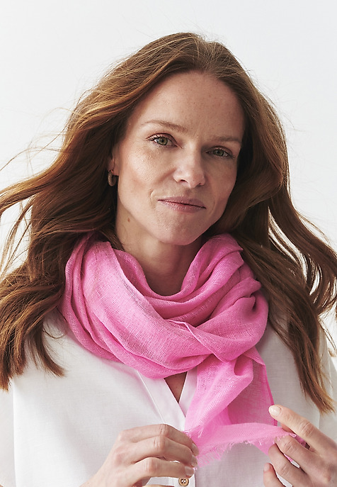 LINEN SCARF - LAMBI PINK 2