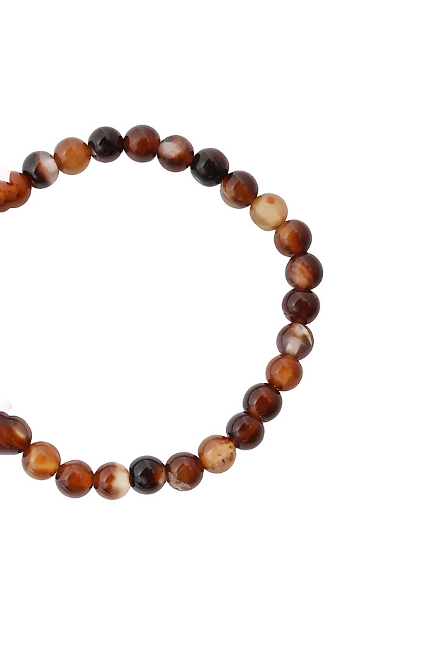 BRANSOLETA NA GUMCE Z NATURALNYM AGATEM — WESMA BRANSOLETA NA GUMCE Z NATURALNYM AGATEM — WESMA BEŻOWY 3