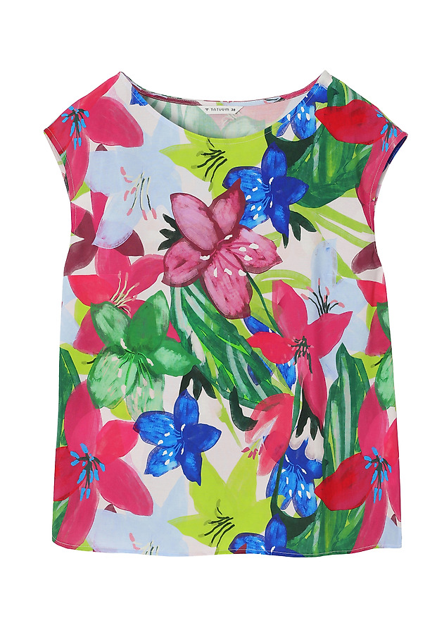 VISKOZNA BLUZA Z IZVORNO MOTIVOM - AFELI VISKOZNA BLUZA Z IZVORNO MOTIVOM - AFELI ROŽNATA 5
