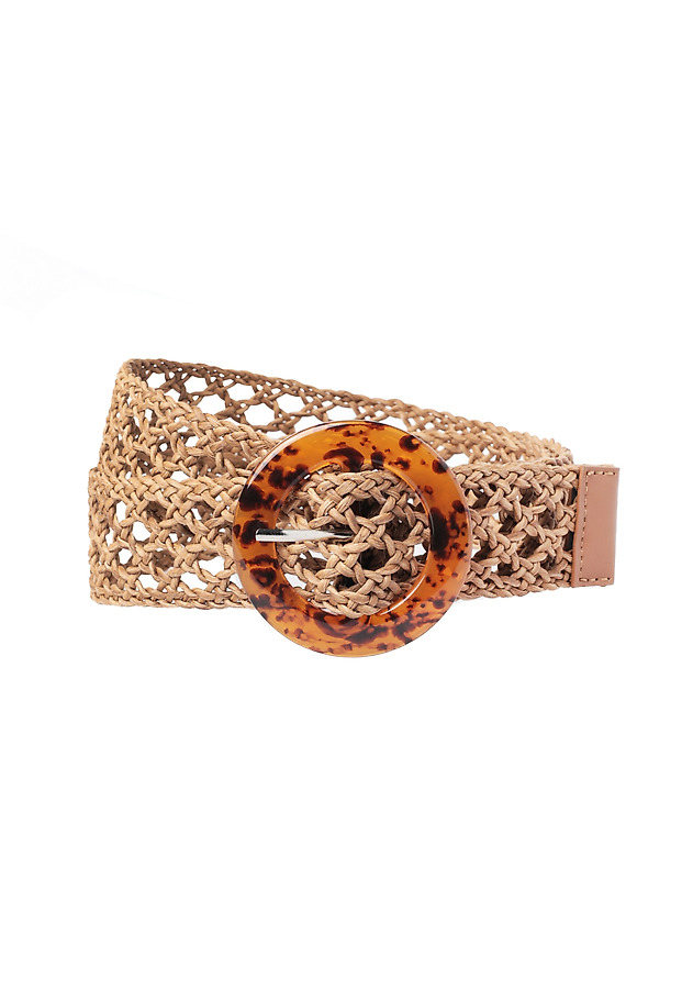 PLAITED BELT WITH BUCKLE - STRUCTI PLAITED BELT WITH BUCKLE - STRUCTI BEŻOWY 2
