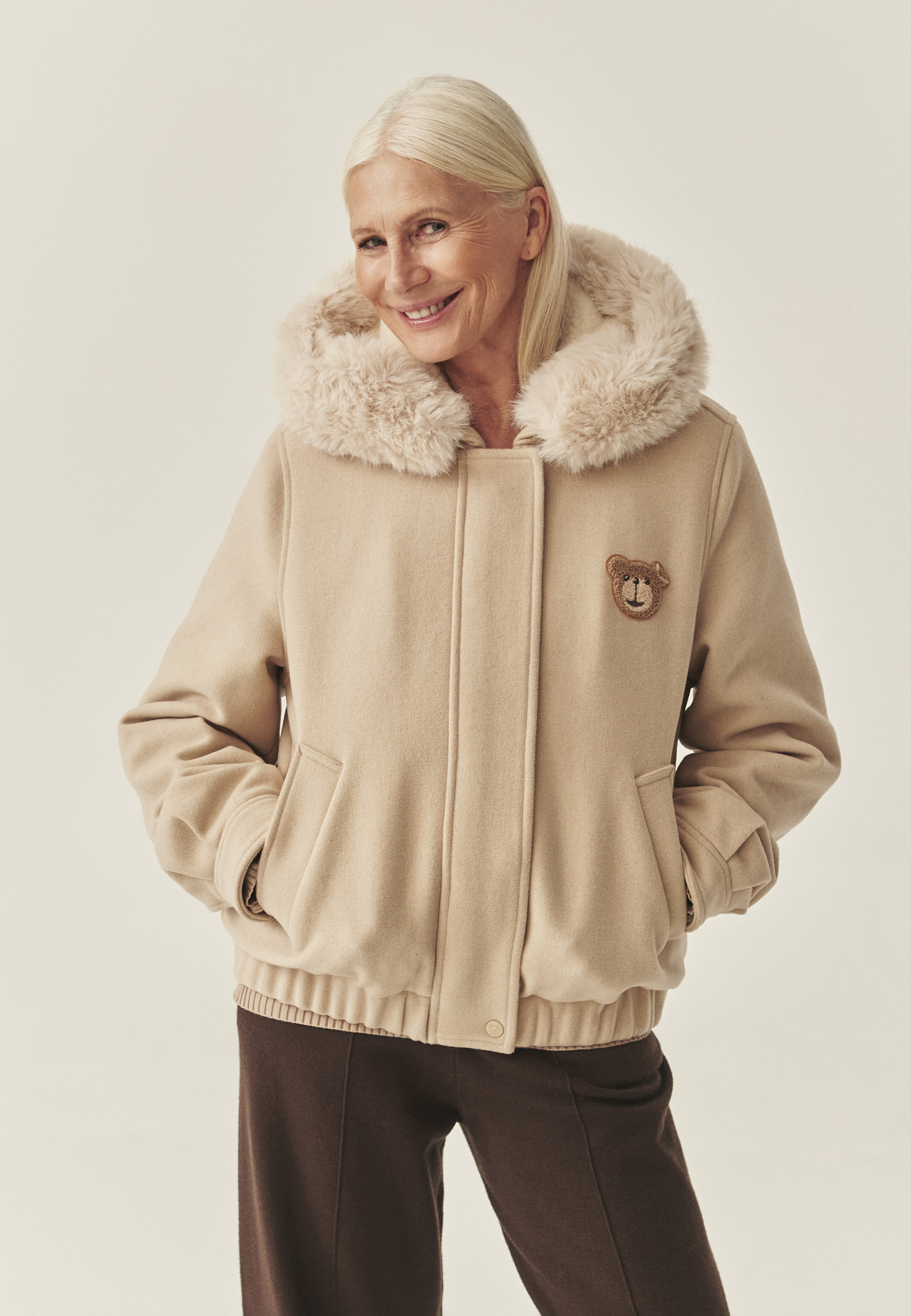 CASUAL JACKET WITH PLUSH LINING - SARKANO BEIGE 2