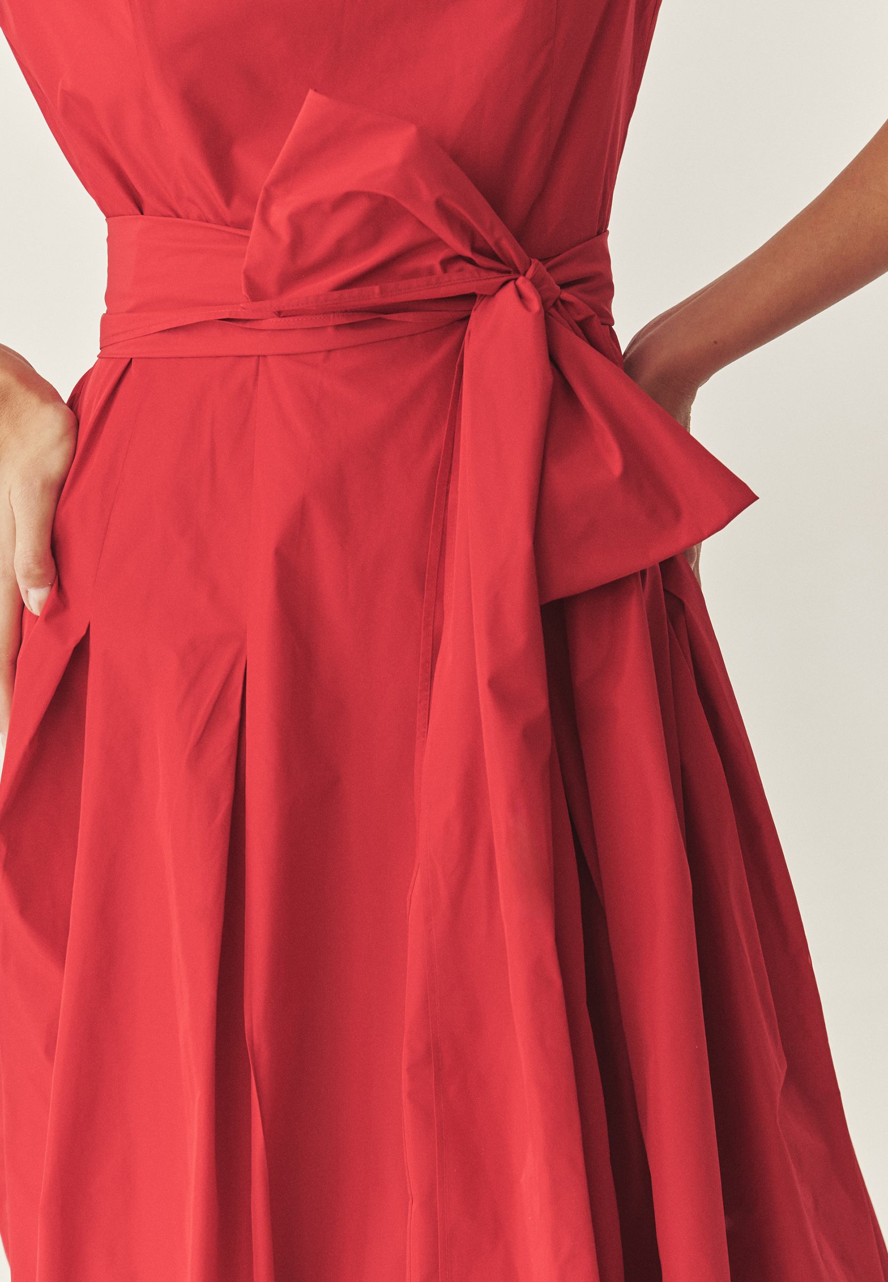 FLARED TAFFETA DRESS - TANITA CZ RDEČA 2