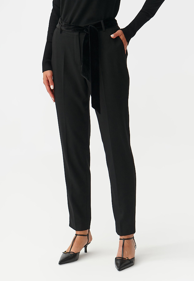 LADIES’ TROUSERS WITH A VELVET BELT MALANA LADIES’ TROUSERS WITH A VELVET BELT MALANA CZARNY 2