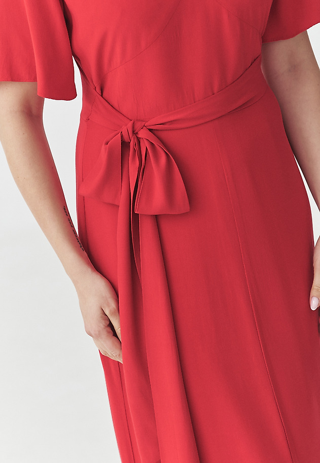VISCOSE LONG DRESS — MATSEA VISCOSE LONG DRESS — MATSEA CZERWONY 5