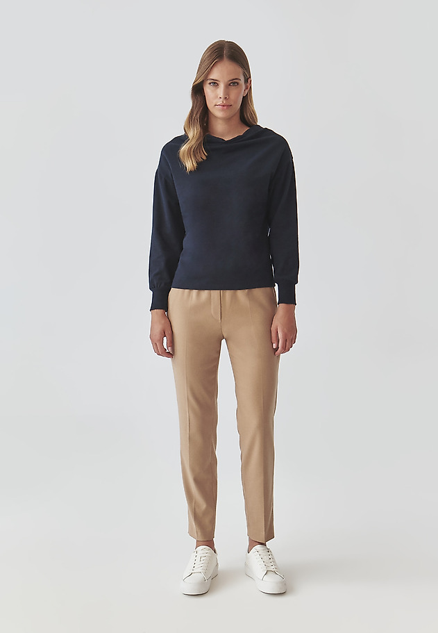 STYLISH LADIES’ SWEATSHIRT WITH WATER NECKLINE - MALIA STYLISH LADIES’ SWEATSHIRT WITH WATER NECKLINE - MALIA GRANATOWY 2