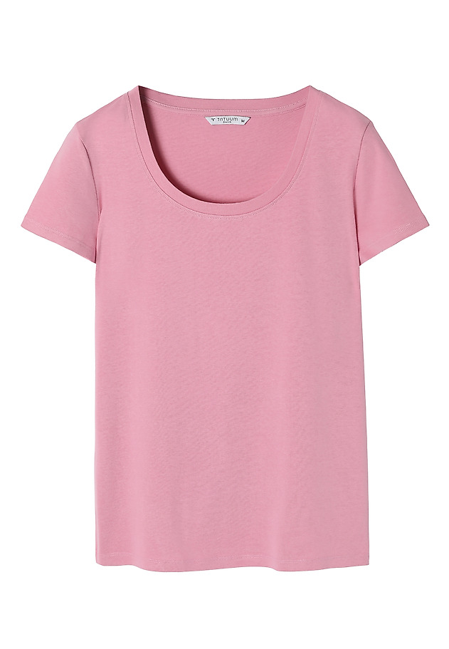 DOPASOWANY BAWEŁNIANY T-SHIRT DAMSKI - ANTONINA DOPASOWANY BAWEŁNIANY T-SHIRT DAMSKI - ANTONINA RÓŻOWY 5