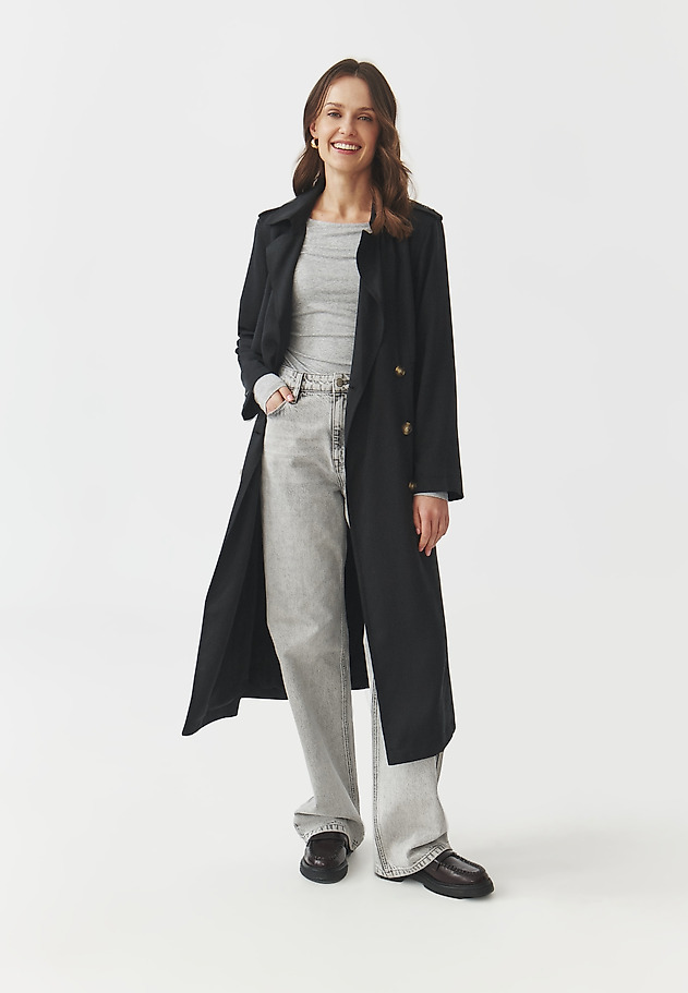 CASUAL TRENCH WITH BELT — NATIS CASUAL TRENCH WITH BELT — NATIS CZARNY 6