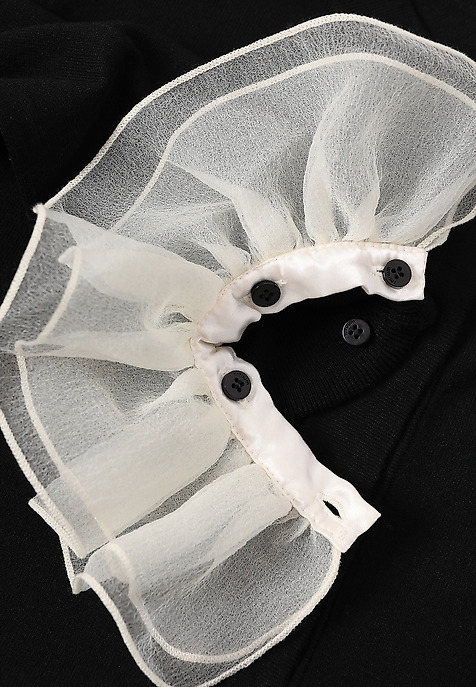 SWETER DAMSKI Z ODPINANYM MANKIETEM - ELIZABETH CZARNY 2