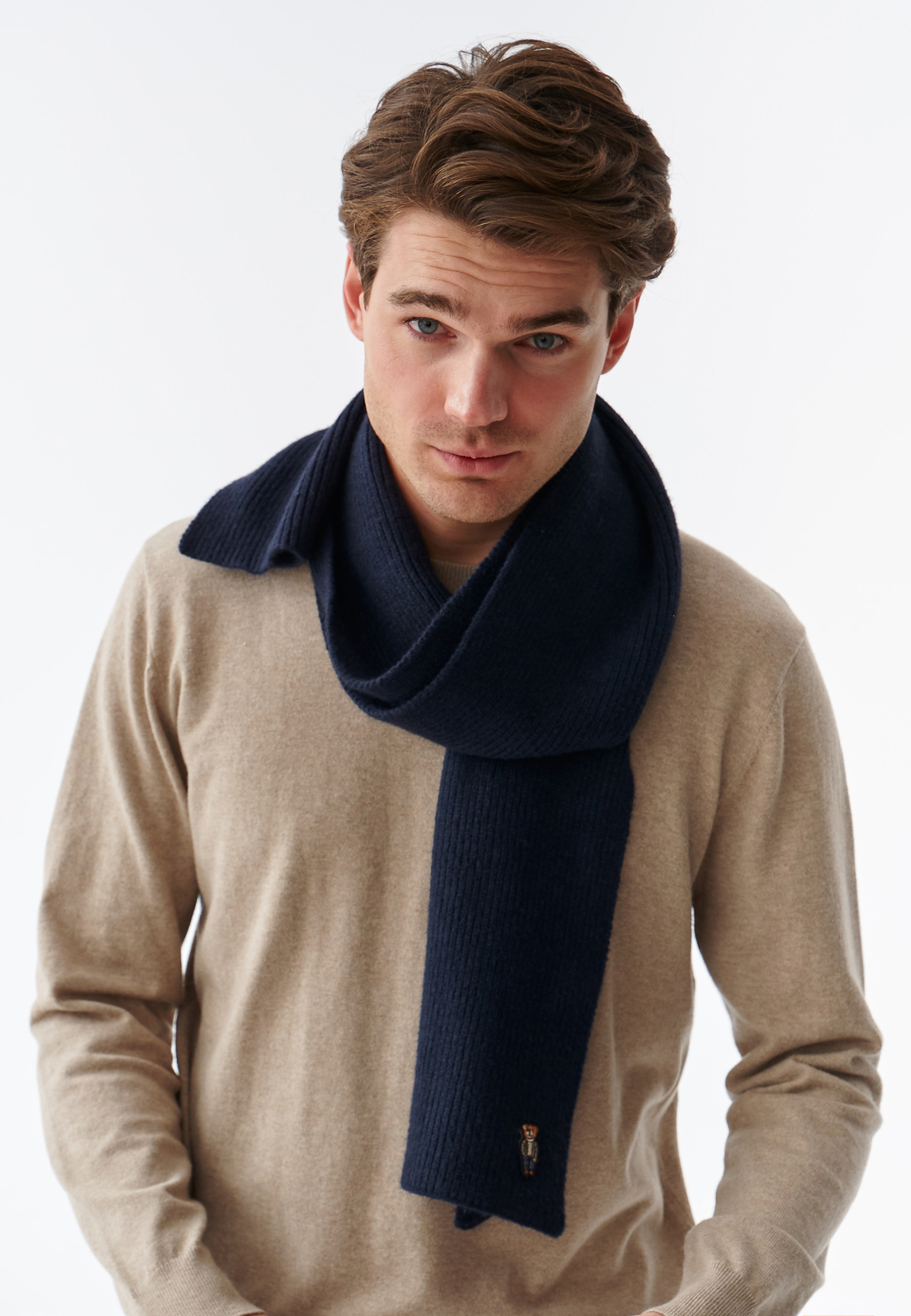 SZALIK MĘSKI DZIANINOWY TRENI GRANATOWY 2