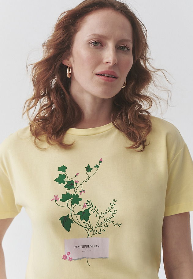 TRICOU DIN BUMBAC, CU IMPRIMEU FLORAL — MALATI TRICOU DIN BUMBAC, CU IMPRIMEU FLORAL — MALATI GALBEN 5