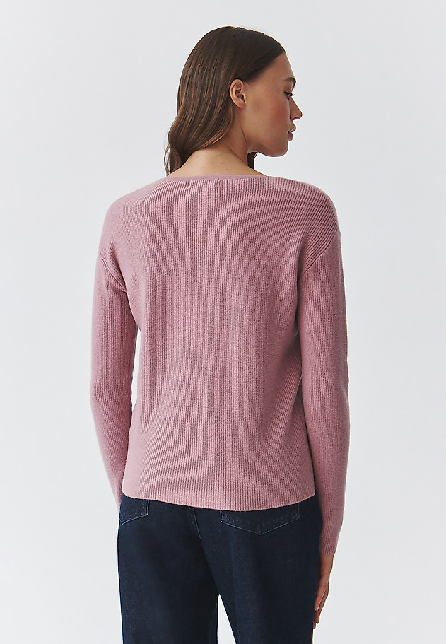 ROZPINANY SWETER DAMSKI Z WEŁNY MERINO — ELLA ROZPINANY SWETER DAMSKI Z WEŁNY MERINO — ELLA RÓŻOWY 3
