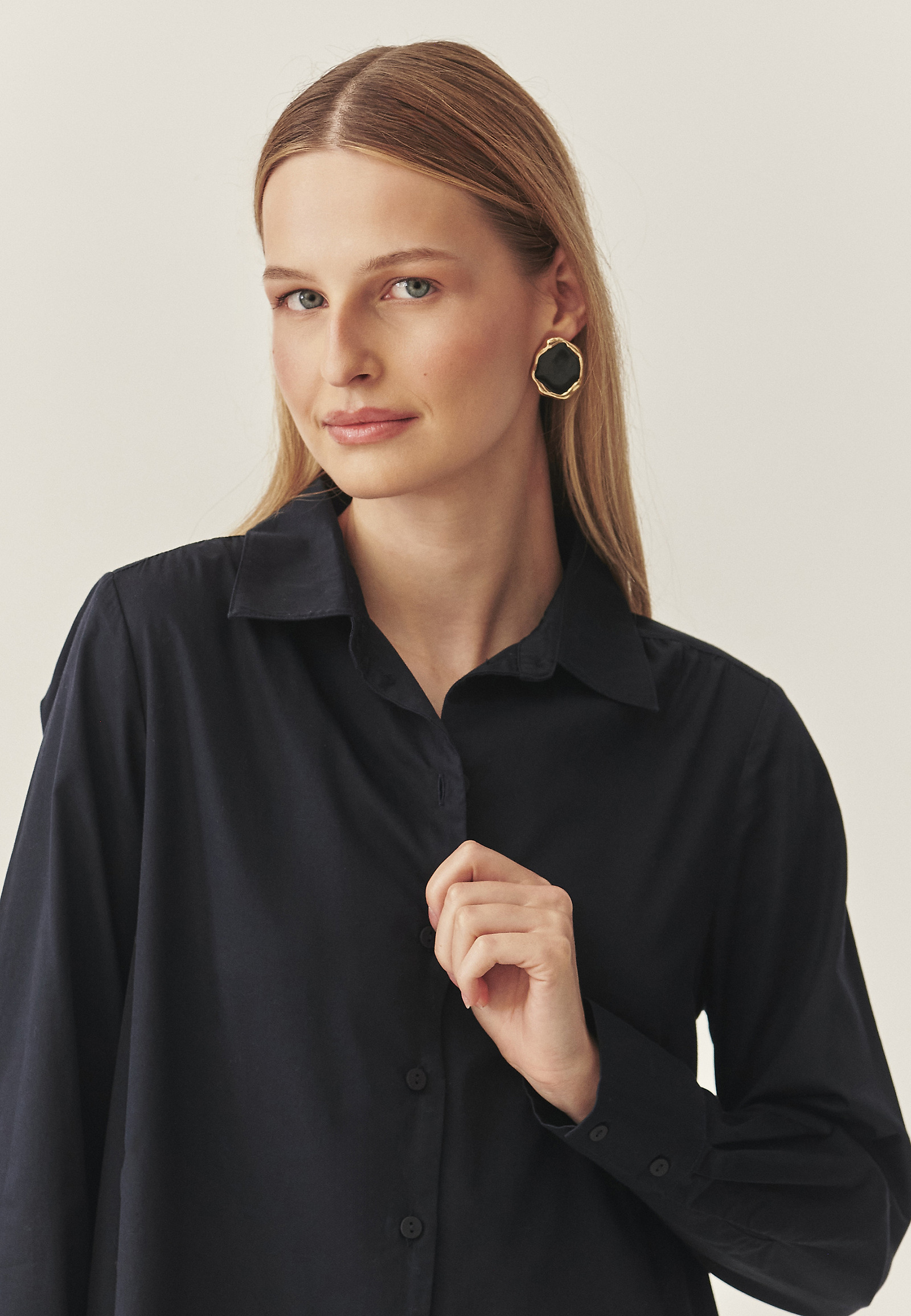 COTTON SHIRT DRESS - ALIANI COTTON SHIRT DRESS - ALIANI NAVY BLUE 118829