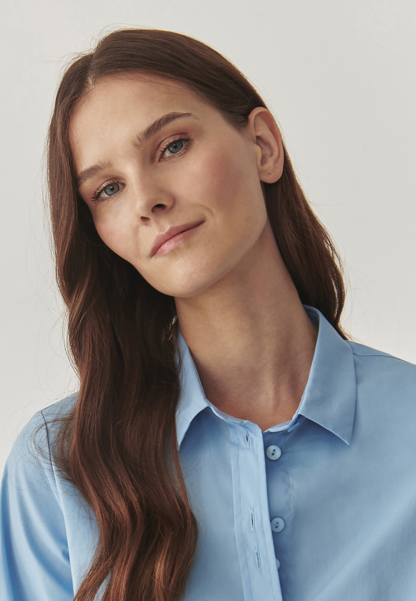 CLASSIC LADIES’ SHIRT WITH LONG SLEEVES AND WIDE CUFFS - ELIKO CLASSIC LADIES’ SHIRT WITH LONG SLEEVES AND WIDE CUFFS - ELIKO BLUE 99575