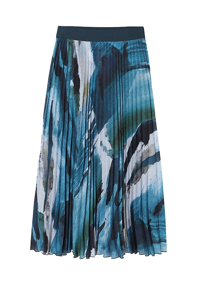 FABRIC PLEATED SKIRT WITH ABSTRACT PRINT - RIDIO 1 FABRIC PLEATED SKIRT WITH ABSTRACT PRINT - RIDIO 1 MULTIKOLOR 5