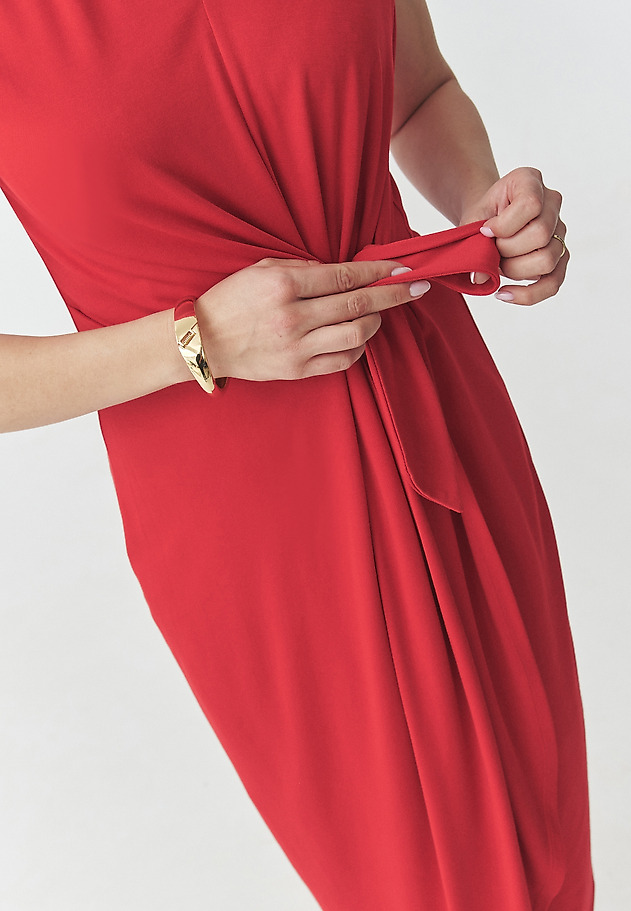 PENCIL DRESS WITH ENVELOPE BOTTOM — HALLEY PENCIL DRESS WITH ENVELOPE BOTTOM — HALLEY CZERWONY 5