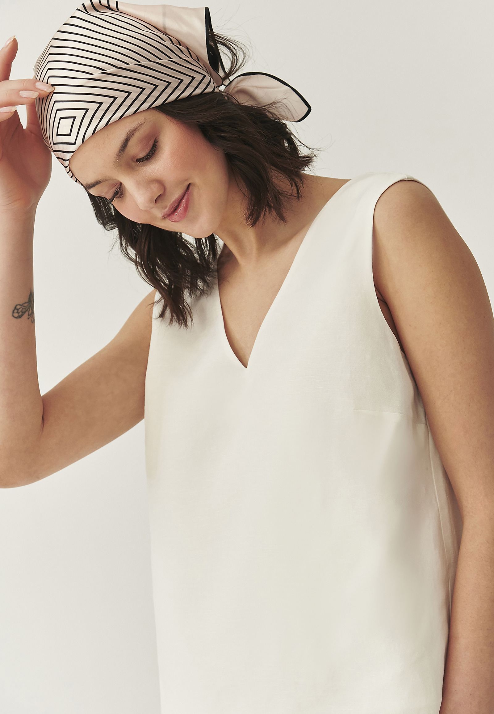 BLUZA IZ LANENIH IN VISKOZNIH MATERIALOV - BIMI BLUZA IZ LANENIH IN VISKOZNIH MATERIALOV - BIMI ECRU 111430