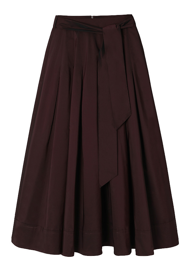 GLAMOROUS SKIRT WITH A BELT AT THE WAIST - TAFTANI GLAMOROUS SKIRT WITH A BELT AT THE WAIST - TAFTANI RED 7