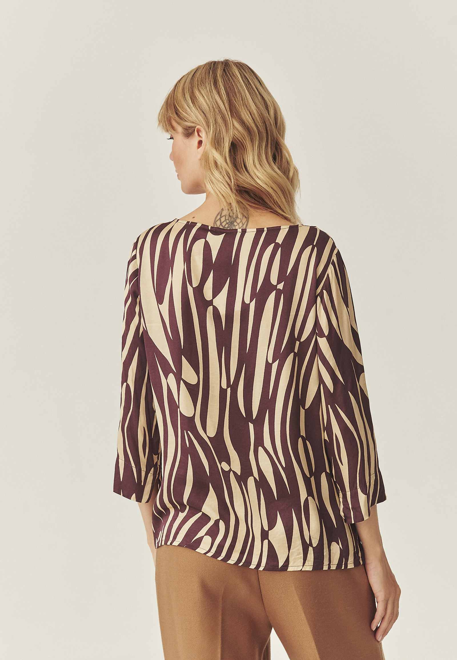 PATTERNED VISCOSE BLOUSE - AFELIAMI PATTERNED VISCOSE BLOUSE - AFELIAMI RED 116253